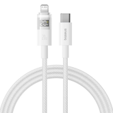 Baseus Display 2 20W Fast-Charging USB-C to iPhone Cable with Digital Display (1 m&2m, Cosmic Black & White)